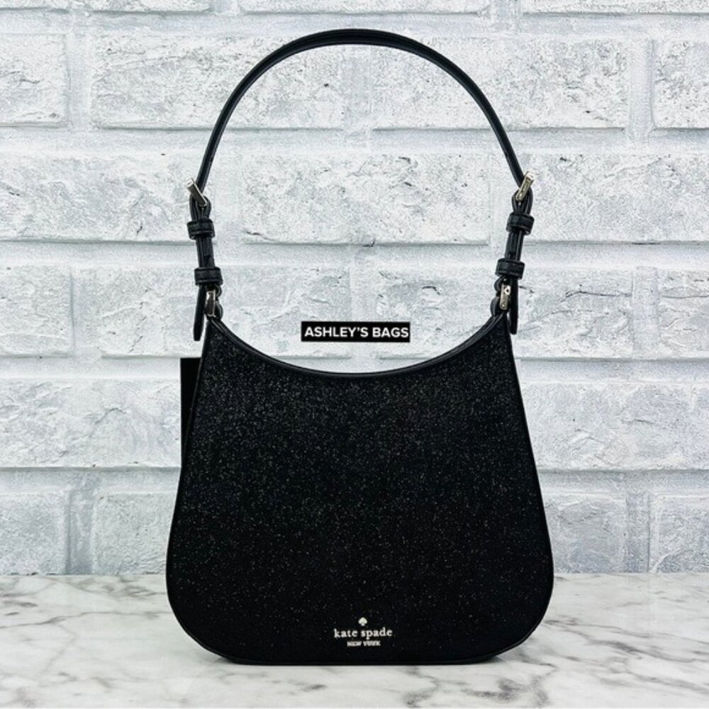 Kate Spade Glimmer Glitter Shoulder Bag In Black - Picture 1 of 12